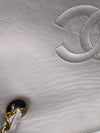 Sold-CHANEL Classic Lambskin Chain Mini Square Flap Bag Ivory/gold