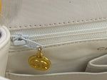 Sold-CHANEL Classic Lambskin Chain Mini Square Flap Bag Ivory/gold