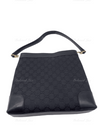 GUCCI Black Canvas Monogram Logo Shoulder Bag