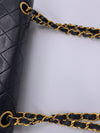 Sold-CHANEL Classic Lambskin Double Chain Double Medium Flap Bag black/gold #K307