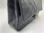 Sold-CHANEL Classic Lambskin Double Chain Double Medium Flap Bag black/gold #K307