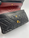 Sold-CHANEL Classic Lambskin Double Chain Double Medium Flap Bag black/gold #K307