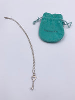 Sold-Tiffany 
Co 925 Silver Heart Key Pendant with Necklace