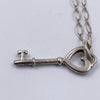 Sold-Tiffany 
Co 925 Silver Heart Key Pendant with Necklace