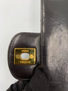 Sold-CHANEL Black Patent Leather Border Tab Diana Flap Crossbody Bag Gold hardware