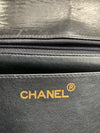 Sold-CHANEL Black Patent Leather Border Tab Diana Flap Crossbody Bag Gold hardware