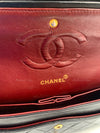 CHANEL Lambskin Double Chain Double Medium Flap Bag black/gold