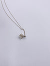 Sold-Tiffany 
Co 925 Silver Atlas Collection Cube with Necklace