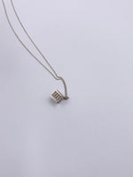 Sold-Tiffany 
Co 925 Silver Atlas Collection Cube with Necklace