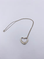 Sold-Tiffany 
Co 925 Silver Open Heart Necklace