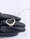 Sold-Tiffany 
Co 925 Silver Open Heart Necklace