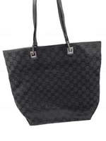 Sold-GUCCI GG Black Monogram Logo Large Bucket Shoulder Bag