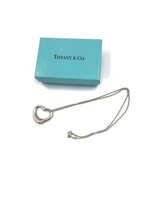 Sold-Tiffany 
Co 925 Silver Open Heart Necklace