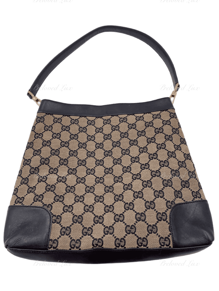 Sold-GUCCI GG Black Monogram Logo Shoulder Bag