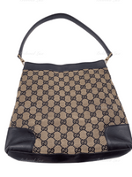 Sold-GUCCI GG Black Monogram Logo Shoulder Bag