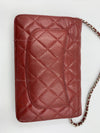 Sold-CHANEL Caviar Wallet-on-the-chain WOC Crossbody Flap Bag - Burgundy