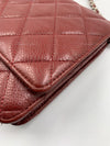 Sold-CHANEL Caviar Wallet-on-the-chain WOC Crossbody Flap Bag - Burgundy