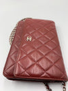 Sold-CHANEL Caviar Wallet-on-the-chain WOC Crossbody Flap Bag - Burgundy