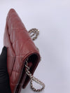 Sold-CHANEL Caviar Wallet-on-the-chain WOC Crossbody Flap Bag - Burgundy