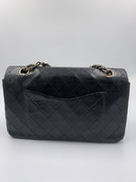 Sold-CHANEL Lambskin Double Chain Double Medium Flap Bag black/gold