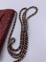 Sold-CHANEL Caviar Wallet-on-the-chain WOC Crossbody Flap Bag - Burgundy