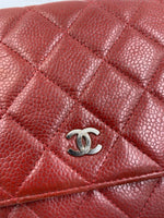 Sold-CHANEL Caviar Wallet-on-the-chain WOC Crossbody Flap Bag - Burgundy