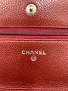 Sold-CHANEL Caviar Wallet-on-the-chain WOC Crossbody Flap Bag - Burgundy