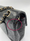 Sold-CHANEL Lambskin Double Chain Double Medium Flap Bag black/gold