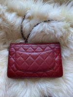 Sold-CHANEL Caviar Wallet-on-the-chain WOC Crossbody Flap Bag - Burgundy