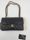 Sold-CHANEL Classic Lambskin Double Chain Double Small Flap Bag black/gold