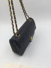 Sold-CHANEL Classic Lambskin Double Chain Double Small Flap Bag black/gold