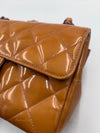 Sold-CHANEL Classic Mini Rectangular Seasonal Caramel Patent Leather Shoulder Bag Crossbody - light purple hardware