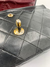 Sold-CHANEL Lambskin Double Chain Double Medium Flap Bag black/gold