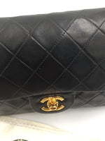 Sold-CHANEL Classic Lambskin Double Chain Double Small Flap Bag black/gold