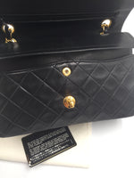 Sold-CHANEL Classic Lambskin Double Chain Double Small Flap Bag black/gold