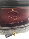 Sold-CHANEL Classic Lambskin Double Chain Double Small Flap Bag black/gold