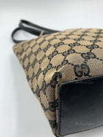 Sold-GUCCI GG Black Monogram Logo Bucket Shoulder Bag