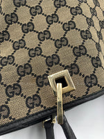 Sold-GUCCI GG Black Monogram Logo Bucket Shoulder Bag