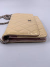 CHANEL Patent Leather Wallet-on-the-chain WOC Crossbody Flap Bag - Light beige / pink