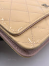 CHANEL Patent Leather Wallet-on-the-chain WOC Crossbody Flap Bag - Light beige / pink