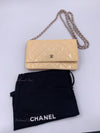 CHANEL Patent Leather Wallet-on-the-chain WOC Crossbody Flap Bag - Light beige / pink