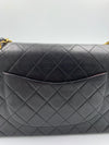 Sold-CHANEL Classic Lambskin Double Chain Double Medium Flap Bag black/gold