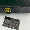 Sold-CHANEL Classic Lambskin Double Chain Double Medium Flap Bag black/gold