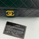 Sold-CHANEL Classic Lambskin Double Chain Double Medium Flap Bag black/gold