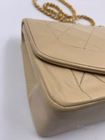 CHANEL Lambskin Medium Diana Single Chain Single Flap Bag Beige/gold