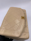 CHANEL Lambskin Medium Diana Single Chain Single Flap Bag Beige/gold