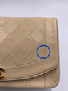 CHANEL Lambskin Medium Diana Single Chain Single Flap Bag Beige/gold