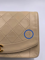 CHANEL Lambskin Medium Diana Single Chain Single Flap Bag Beige/gold