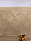 CHANEL Lambskin Medium Diana Single Chain Single Flap Bag Beige/gold