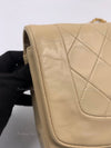 CHANEL Lambskin Medium Diana Single Chain Single Flap Bag Beige/gold